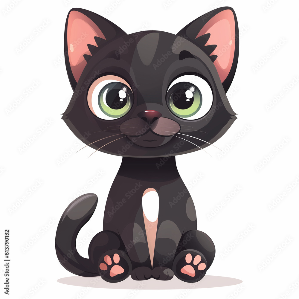 Obraz premium cat 2d flat cartoon