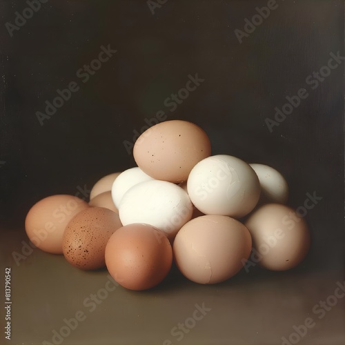 eggs on a dark background