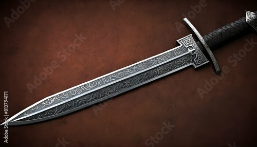 A viking sword with a pattern welded blade symbol upscaled_2