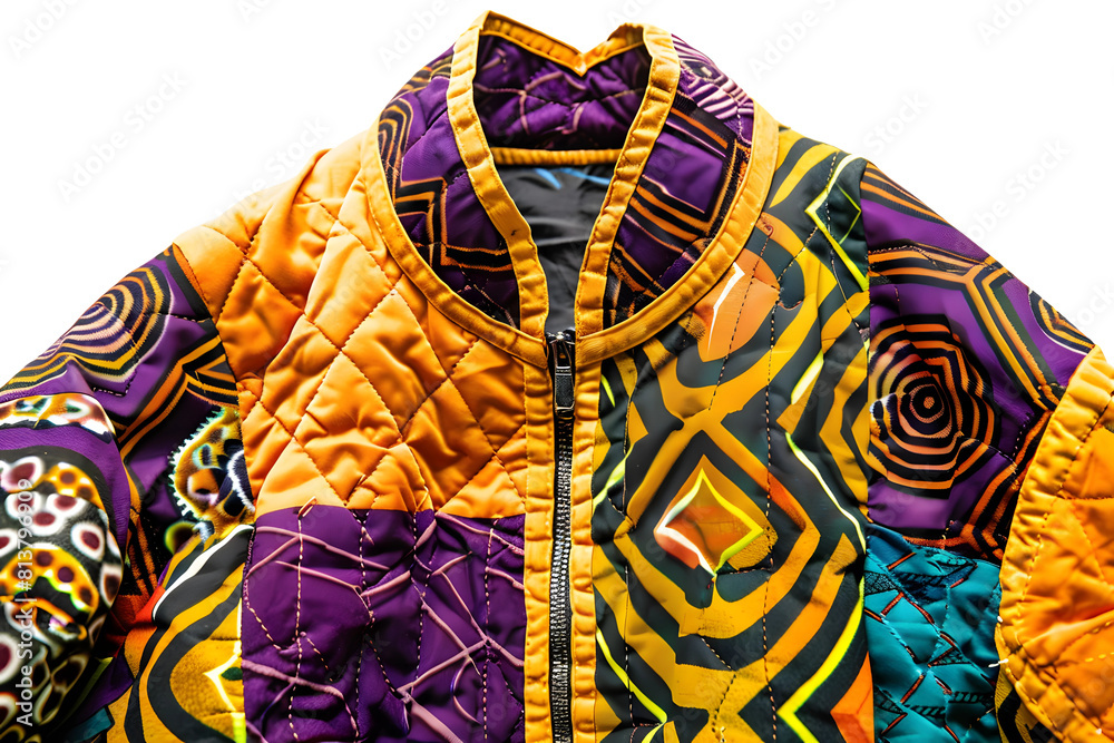 African Print Jacket isolated on transparent background