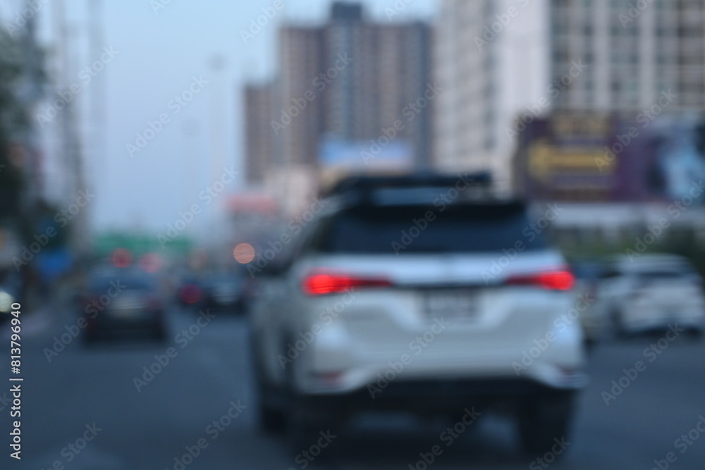 traffic jam in the city, blurred image traffic jam in the city, blurred image
