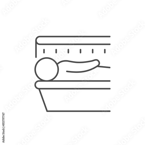 Person in tanning bed icon