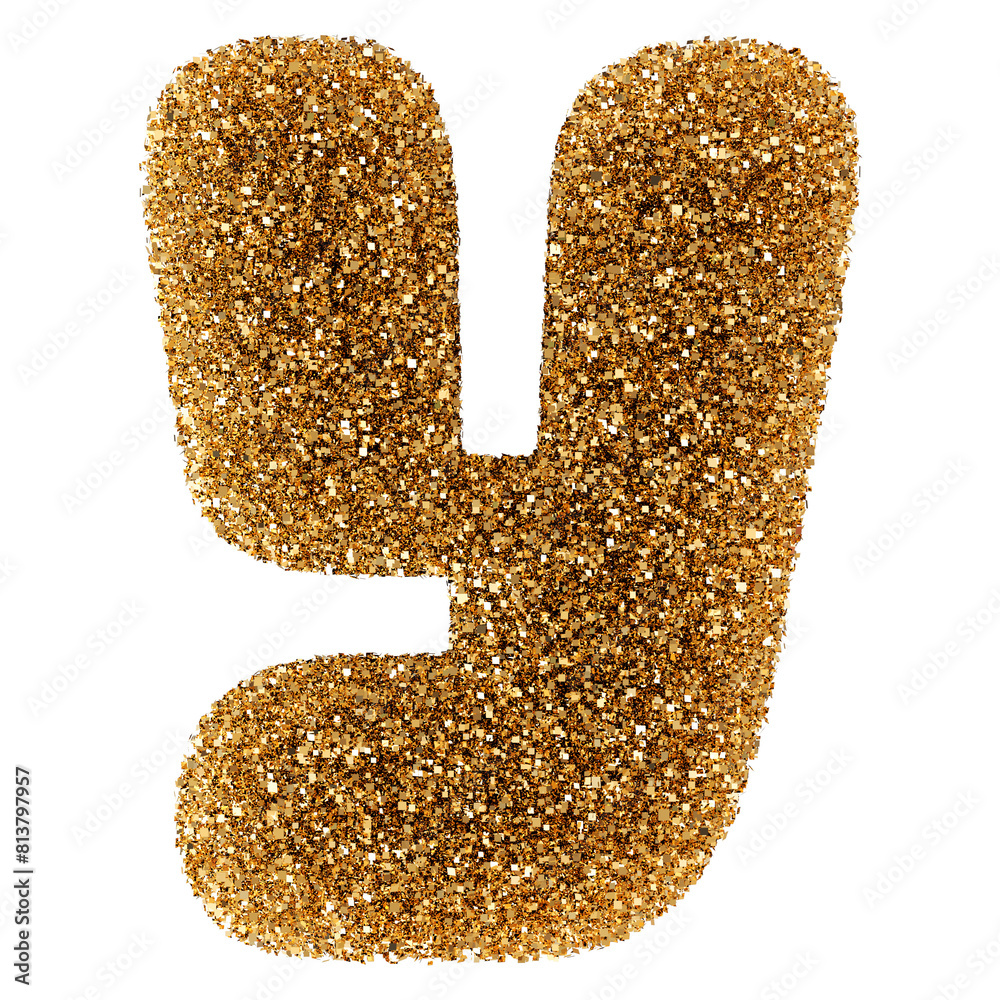 Golden Glitter 3D Font Letter Y uppercase Golden Glitter 3D Font Letter Y uppercase