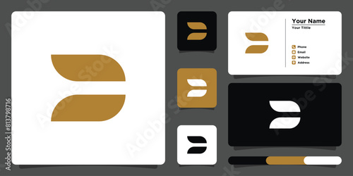 Letter d logo design with creative concept and business card. Premium Vector