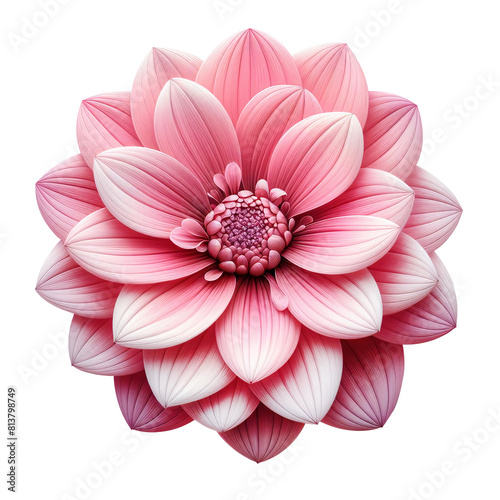Pink flower isolated on transparent background,top view floral design PNG Image