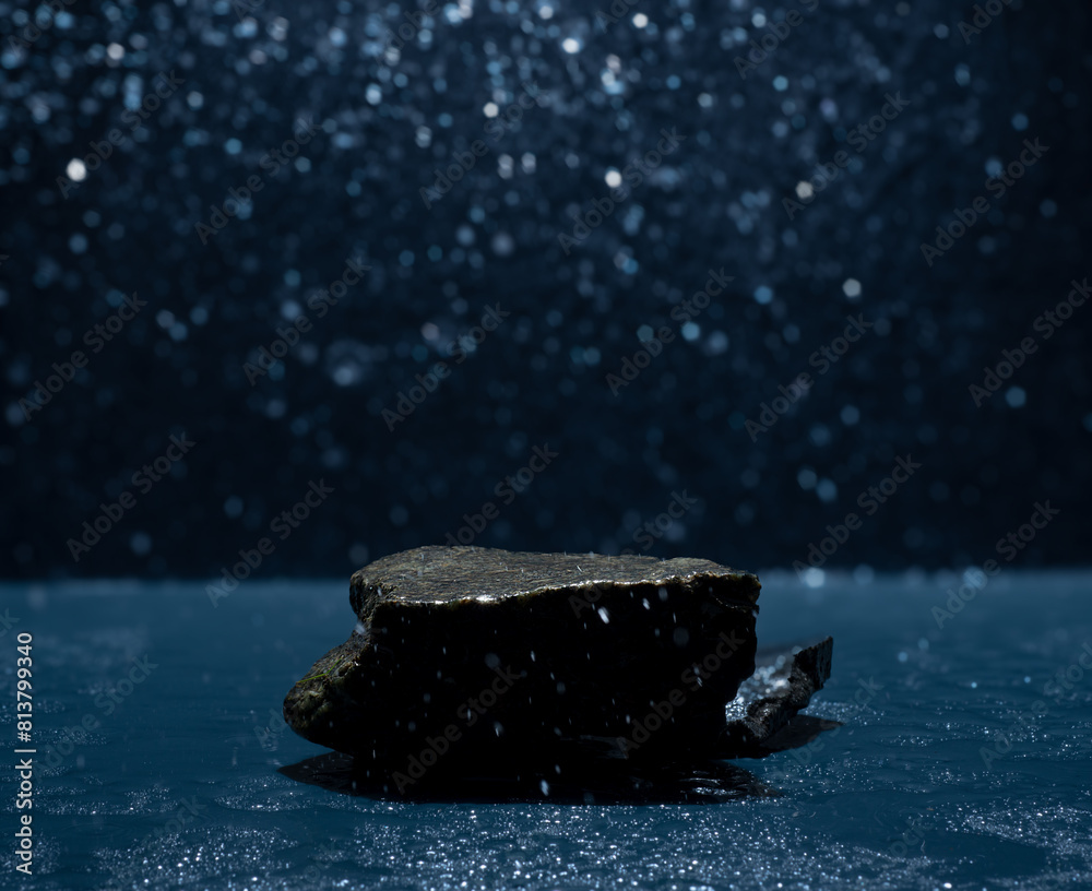 natural stones with splashes of water drops for podium background natural stones with splashes of water drops for podium background