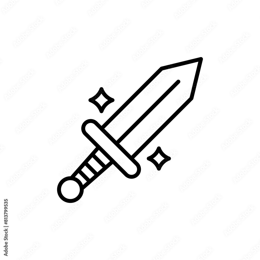Magic sword outline icons, minimalist vector illustration ,simple transparent graphic element .Isolated on white background Magic sword outline icons, minimalist vector illustration ,simple transparent graphic element .Isolated on white background