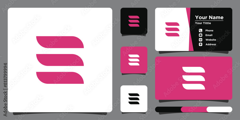 Letter e logo design with creative concept and business card. Premium Vector Letter e logo design with creative concept and business card. Premium Vector