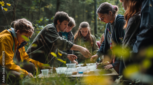 Outdoor Class in Nature. Generative AI