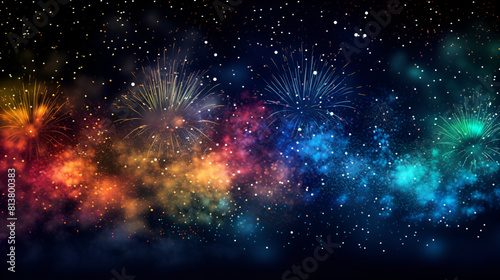 fireworks in the night sky  Spacewalk Colorful Galaxy Images