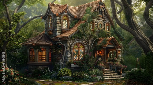 Enchanting Storybook Cottage Nestled in Lush Woodland Landscape