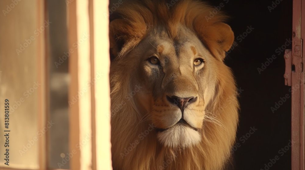 Naklejka premium porta aberta para leão da tribo de judah 