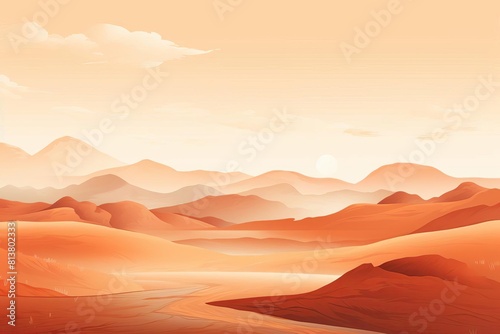 A vast and empty desert landscape © Preeyanuch