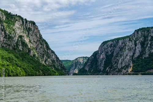 mountain river in the mountains, Danube River, Mehedinti, Romania