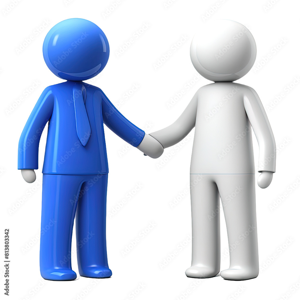 Hands shake, 3D render style, isolated on white or transparent background, cutout. Hands shake, 3D render style, isolated on white or transparent background, cutout.