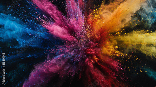 A textured surface depiction of Explosion of colored powder background