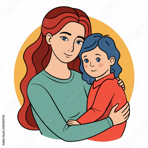 a-drawing-of-a-woman-hugging-a-child-with-her-eyes