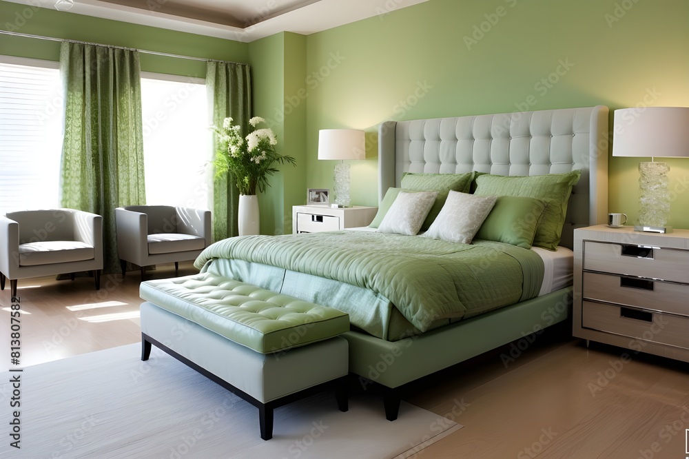 Beautiful Modern bedroom Generative AI