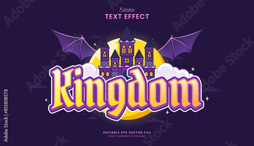 decorative vampire castle editable text effect vector design