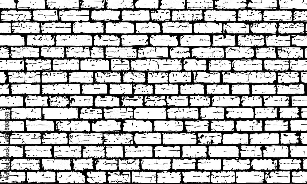 Obraz premium silhouette of brick or brickwork texture. brick wall grunge background. design element, texture of an ancient brick wall, Brick wall silhouette, SVG, Vector, Illustration
