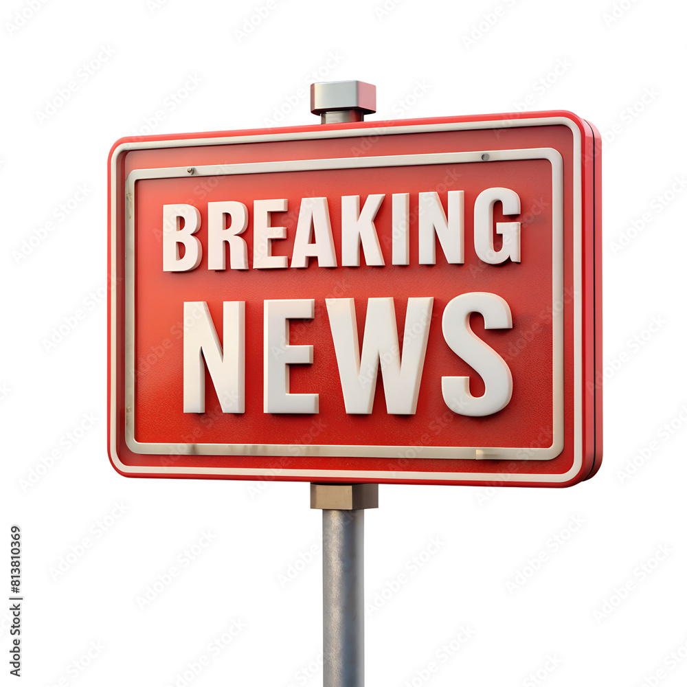 Breaking News Typography, headline, banner Isolated on Transparent Background Breaking News Typography, headline, banner Isolated on Transparent Background