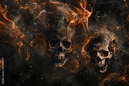 3d skull cyberpunk skeleton fantasy artwork photo