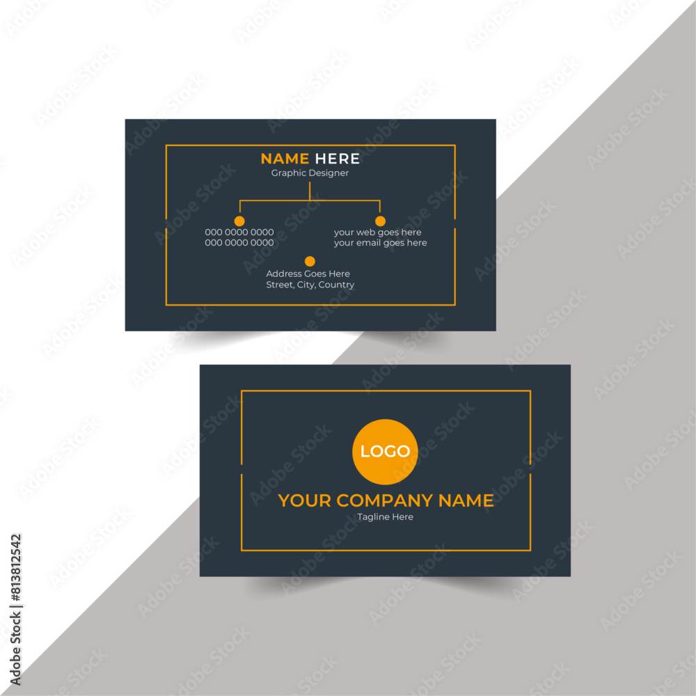 Minimal individual business card creative and clean card template vector illustration layout in rectangle size visiting card design . Minimal individual business card creative and clean card template vector illustration layout in rectangle size visiting card design .