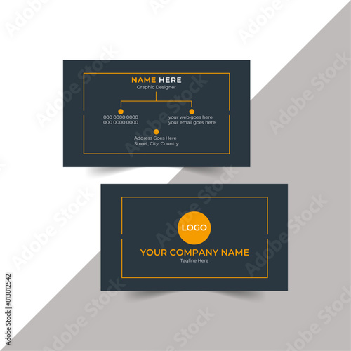 Minimal individual business card creative and clean card template vector illustration layout in rectangle size visiting card design .
