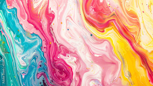 A vibrant festival of colors in Marble background