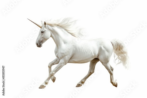 Mystical unicorn photo on white isolated background