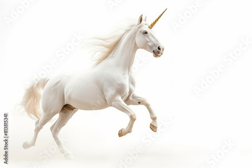 Mystical unicorn photo on white isolated background