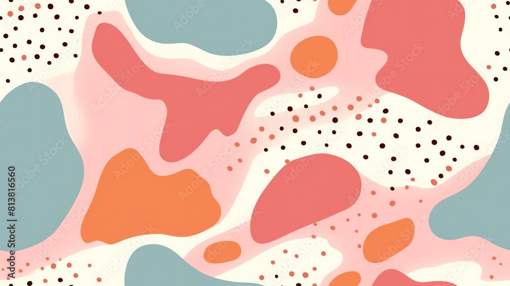 Colourful abstract shape seamless pattern elements liquid flow dynamic minimal on white background Colourful abstract shape seamless pattern elements liquid flow dynamic minimal on white background