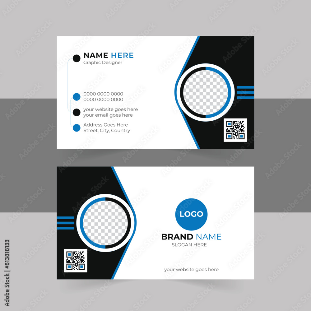Minimal individual business card creative and clean card template vector illustration layout in rectangle size visiting card design .