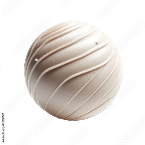 White chocolate ball isolated in transparent background PNG