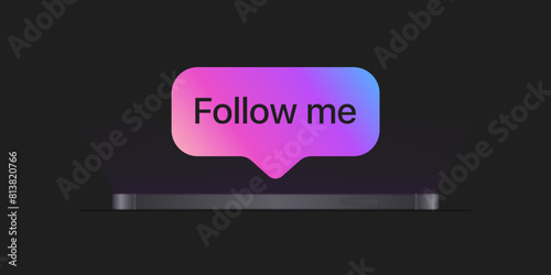 Follow me notification icon. Flat style. Vector icon