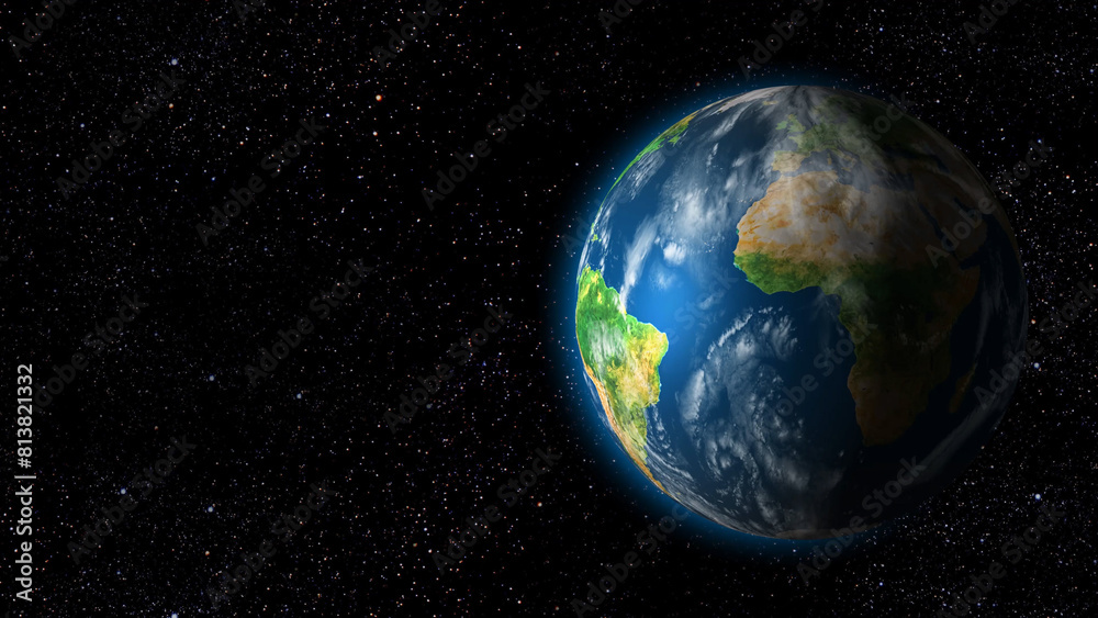 The earth on the black background. Elements of this image furnished by NASA.
