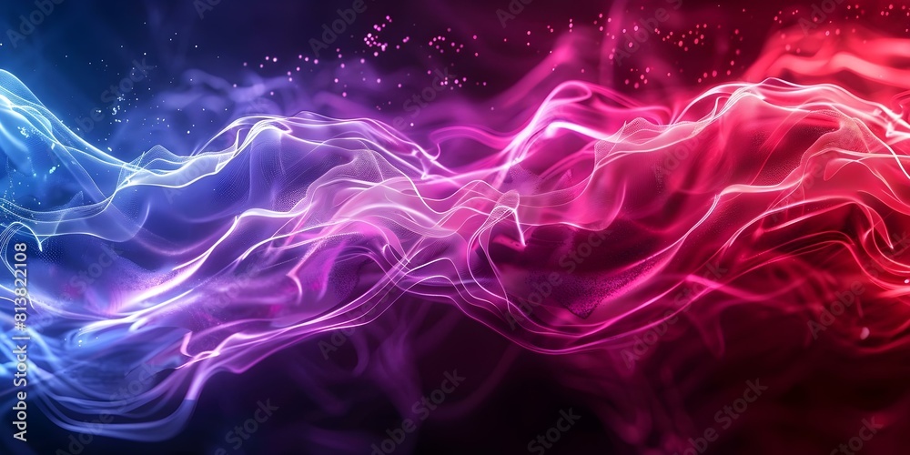 Fototapeta premium Futuristic colorful chrome texture with dynamic 3D color splash waves and lines. Concept Futuristic Design, Colorful Texture, Chrome Finish, 3D Waves, Dynamic Lines