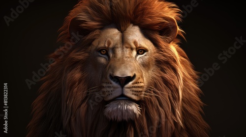 Close-Up Of African Wild Lion - Generative AI