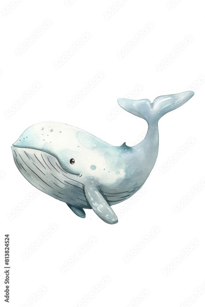 Fototapeta premium minimalist full body quirky arctic snowy whale isolated