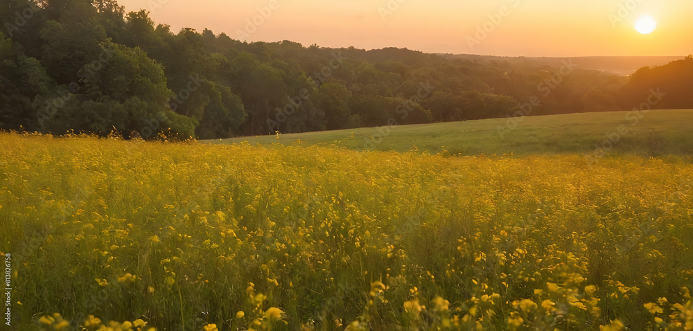 Obraz premium sunset in the field