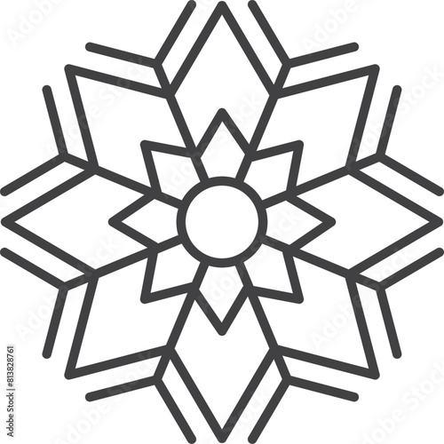 Snowflake icon. Winter snowflake silhouette for Christmas design