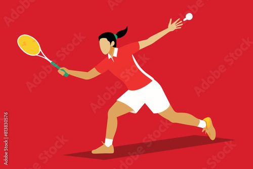 sports competitions - bambinton. young people with rackets and shuttlecocks running around the stadium. Games with the aim of winning and achieving goals