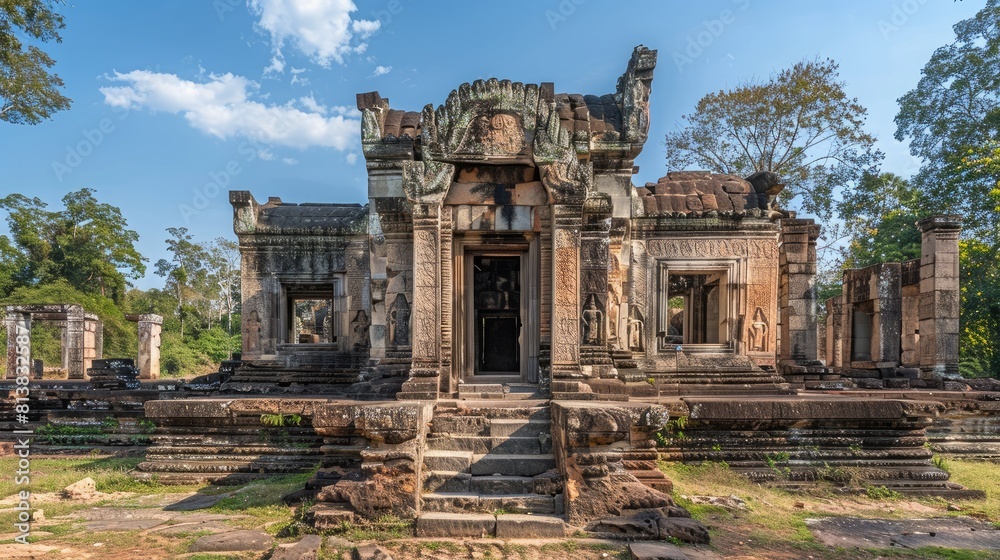 Ancient Khmer architecture, Cambodia, famous landmark Angkor Temple (Angkor Wat)