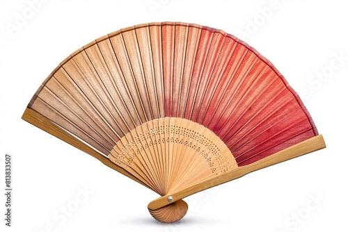 Old-fashioned hand fan photo on white isolated background