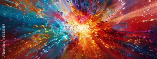 Wallpaper Mural A vibrant burst of colors swirling dynamically in an abstract art piece. Torontodigital.ca