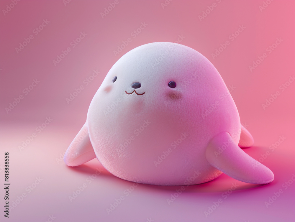 Cute kawaii squishy seal plush toy with a realistic texture. Cute kawaii squishy seal plush toy with a realistic texture.