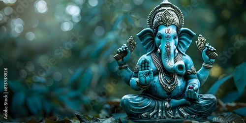 Perfect Lord Ganesha in all his glory. Concept Hindu Deity, Lord Ganesha, Elephant God, Devotion, Religious Art photo