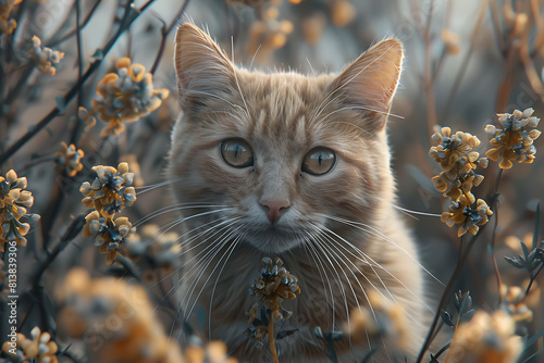 An elegant and majestic cat posing gracefully, showcasing its natural beauty and charming demeanor. © River Girl