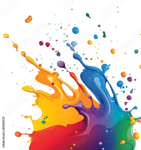 Colorful paint splatter background vector illustration on white background, 
