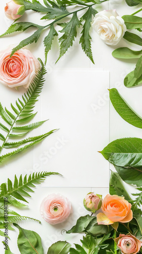 wallpaper of blank space with roses frame. copy space background for text. flower frame wallpaper